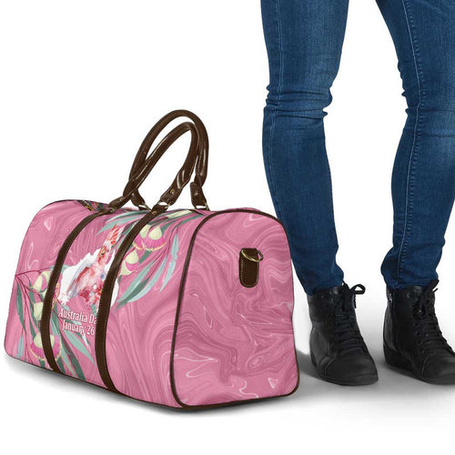 Pink Cockatoo Australia Day Travel Bag Proud To Be An Aussie Opal Eucalyptus Blossoms - Aussie Hoodie