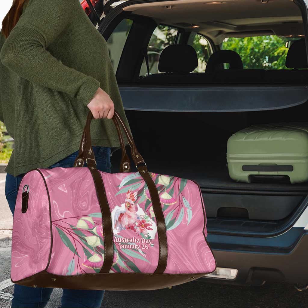 Pink Cockatoo Australia Day Travel Bag Proud To Be An Aussie Opal Eucalyptus Blossoms - Aussie Hoodie