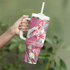 Pink Cockatoo Australia Day Tumbler With Handle Proud To Be An Aussie Opal Eucalyptus Blossoms - Aussie Hoodie