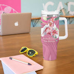 Pink Cockatoo Australia Day Tumbler With Handle Proud To Be An Aussie Opal Eucalyptus Blossoms - Aussie Hoodie