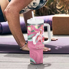 Pink Cockatoo Australia Day Tumbler With Handle Proud To Be An Aussie Opal Eucalyptus Blossoms - Aussie Hoodie
