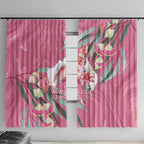 Pink Cockatoo Australia Day Window Curtain Proud To Be An Aussie Opal Eucalyptus Blossoms - Aussie Hoodie