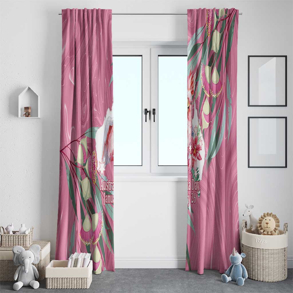 Pink Cockatoo Australia Day Window Curtain Proud To Be An Aussie Opal Eucalyptus Blossoms - Aussie Hoodie