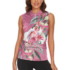 Pink Cockatoo Australia Day Women Sleeveless Polo Shirt Proud To Be An Aussie Opal Eucalyptus Blossoms - Aussie Hoodie
