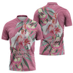 Pink Cockatoo Australia Day Zipper Polo Shirt Proud To Be An Aussie Opal Eucalyptus Blossoms - Aussie Hoodie