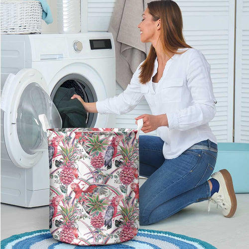 Australia Pink Galah Laundry Basket Rose-breasted Cockatoo Pineapple Seamless Vibes - Aussie Hoodie