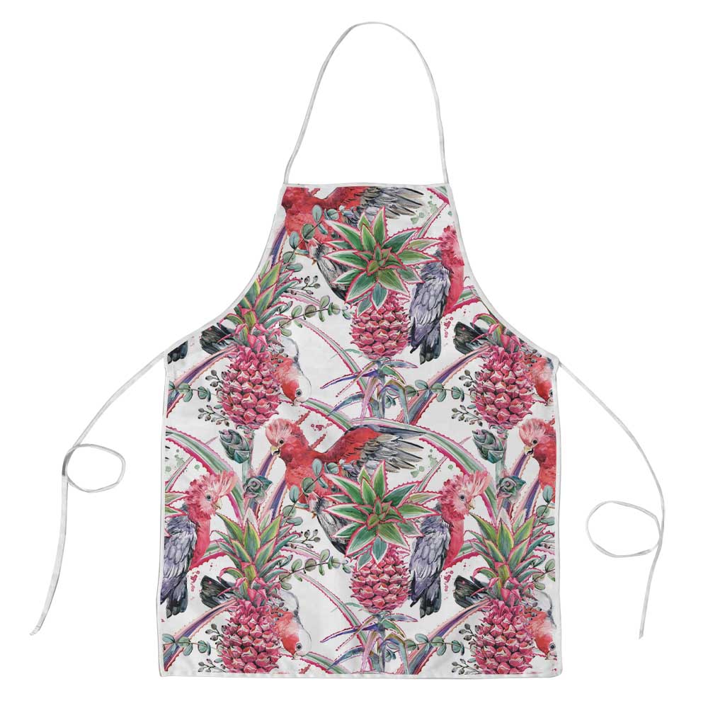 Australia Pink Galah Apron Rose-breasted Cockatoo Pineapple Seamless Vibes - Aussie Hoodie