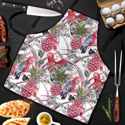Australia Pink Galah Apron Rose-breasted Cockatoo Pineapple Seamless Vibes - Aussie Hoodie