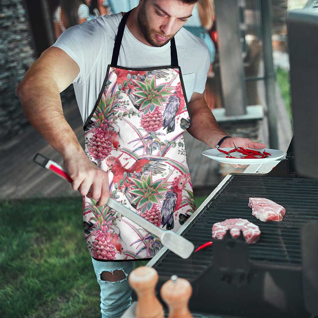 Australia Pink Galah Apron Rose-breasted Cockatoo Pineapple Seamless Vibes - Aussie Hoodie