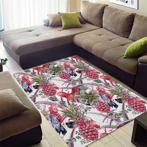 Australia Pink Galah Area Rug Rose-breasted Cockatoo Pineapple Seamless Vibes - Aussie Hoodie