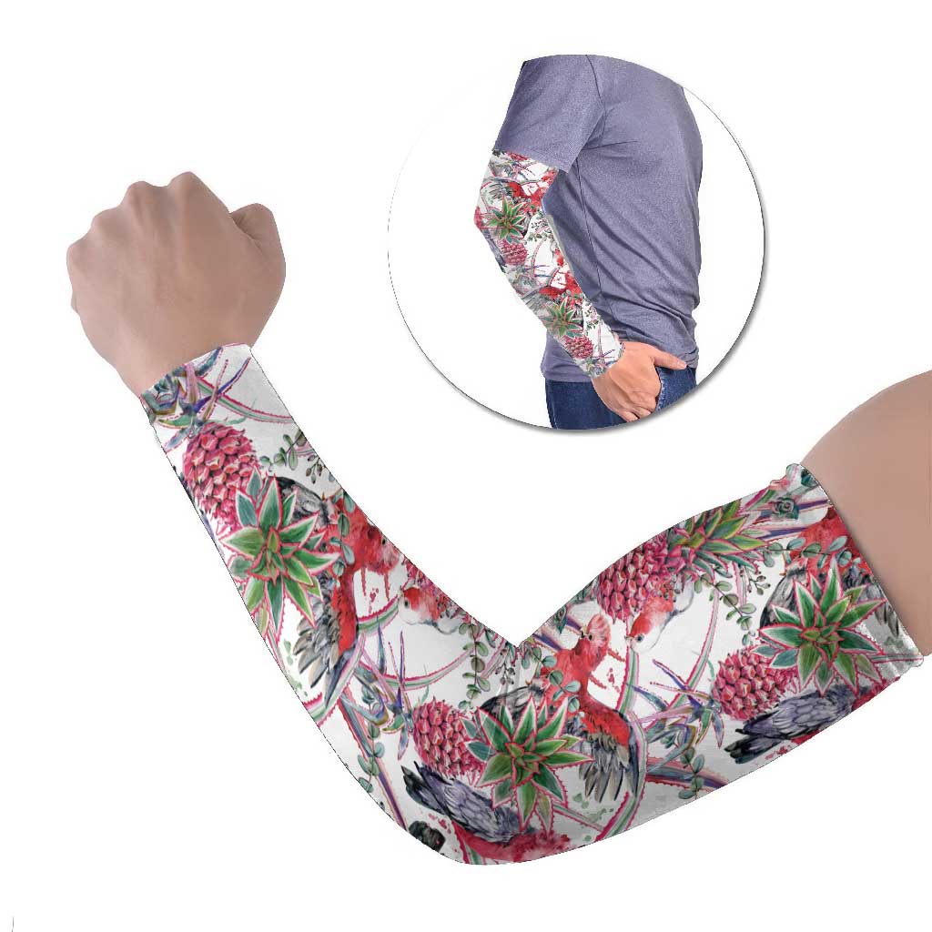 Australia Pink Galah Arm Sleeves Rose-breasted Cockatoo Pineapple Seamless Vibes - Aussie Hoodie
