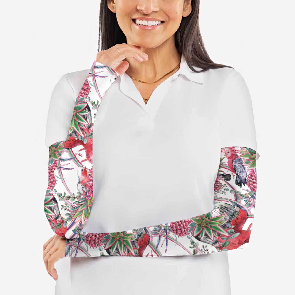 Australia Pink Galah Arm Sleeves Rose-breasted Cockatoo Pineapple Seamless Vibes - Aussie Hoodie