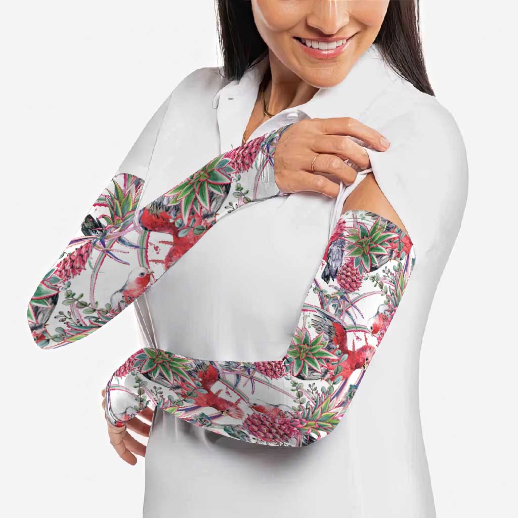Australia Pink Galah Arm Sleeves Rose-breasted Cockatoo Pineapple Seamless Vibes - Aussie Hoodie