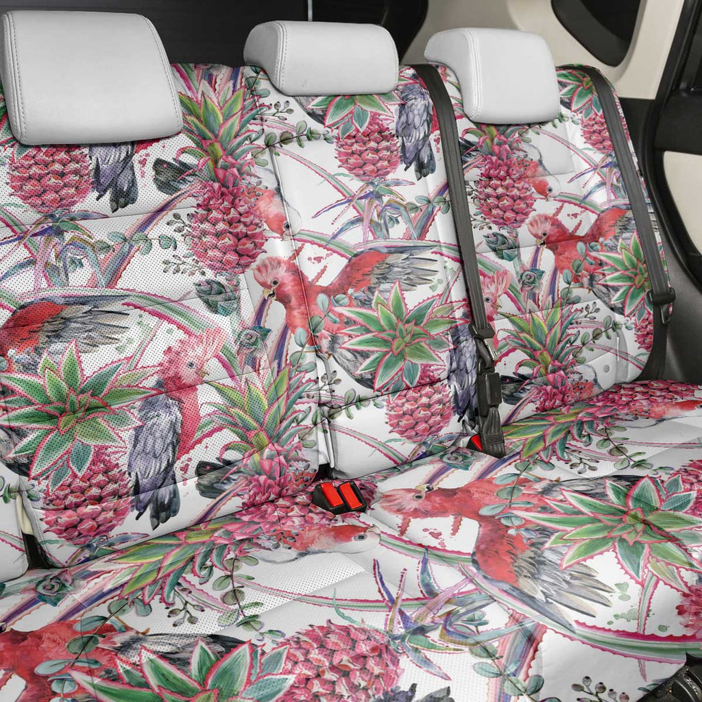 Australia Pink Galah Back Car Seat Cover Rose-breasted Cockatoo Pineapple Seamless Vibes - Aussie Hoodie