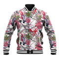 Australia Pink Galah Baseball Jacket Rose-breasted Cockatoo Pineapple Seamless Vibes - Aussie Hoodie
