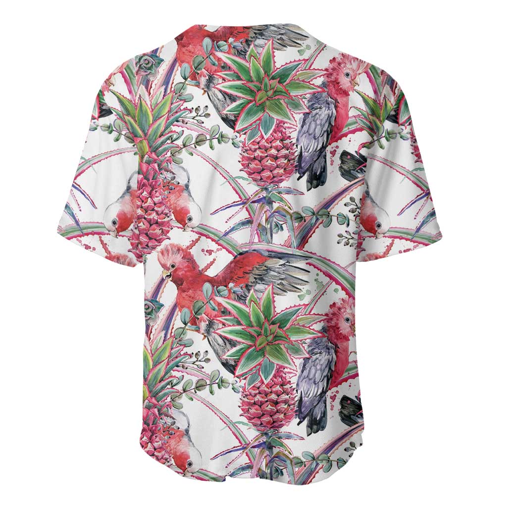 Australia Pink Galah Baseball Jersey Rose-breasted Cockatoo Pineapple Seamless Vibes - Aussie Hoodie