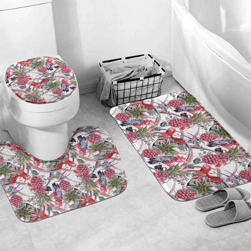 Australia Pink Galah Bathroom Set Rose-breasted Cockatoo Pineapple Seamless Vibes - Aussie Hoodie