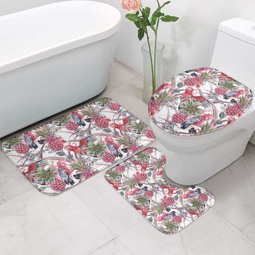 Australia Pink Galah Bathroom Set Rose-breasted Cockatoo Pineapple Seamless Vibes - Aussie Hoodie