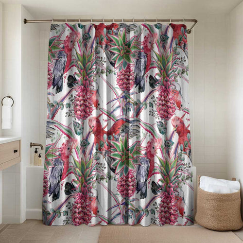 Australia Pink Galah Bathroom Set Rose-breasted Cockatoo Pineapple Seamless Vibes - Aussie Hoodie