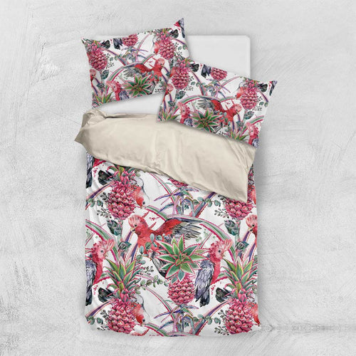 Australia Pink Galah Bedding Set Rose-breasted Cockatoo Pineapple Seamless Vibes - Aussie Hoodie
