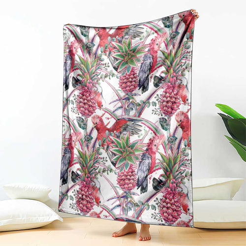 Australia Pink Galah Blanket Rose-breasted Cockatoo Pineapple Seamless Vibes - Aussie Hoodie