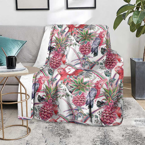 Australia Pink Galah Blanket Rose-breasted Cockatoo Pineapple Seamless Vibes - Aussie Hoodie