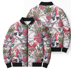 Australia Pink Galah Bomber Puffer Jacket Rose-breasted Cockatoo Pineapple Seamless Vibes - Aussie Hoodie