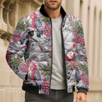 Australia Pink Galah Bomber Puffer Jacket Rose-breasted Cockatoo Pineapple Seamless Vibes - Aussie Hoodie