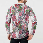 Australia Pink Galah Button Sweatshirt Rose-breasted Cockatoo Pineapple Seamless Vibes - Aussie Hoodie