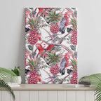 Australia Pink Galah Canvas Wall Art Rose-breasted Cockatoo Pineapple Seamless Vibes - Aussie Hoodie