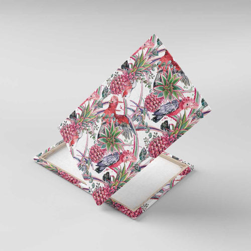 Australia Pink Galah Canvas Wall Art Rose-breasted Cockatoo Pineapple Seamless Vibes - Aussie Hoodie