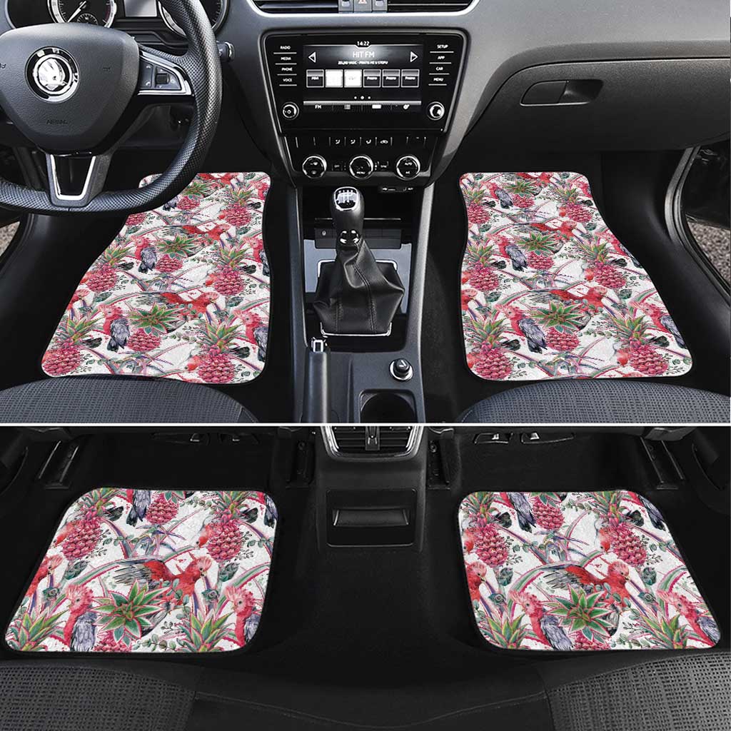 Australia Pink Galah Car Mats Rose-breasted Cockatoo Pineapple Seamless Vibes - Aussie Hoodie