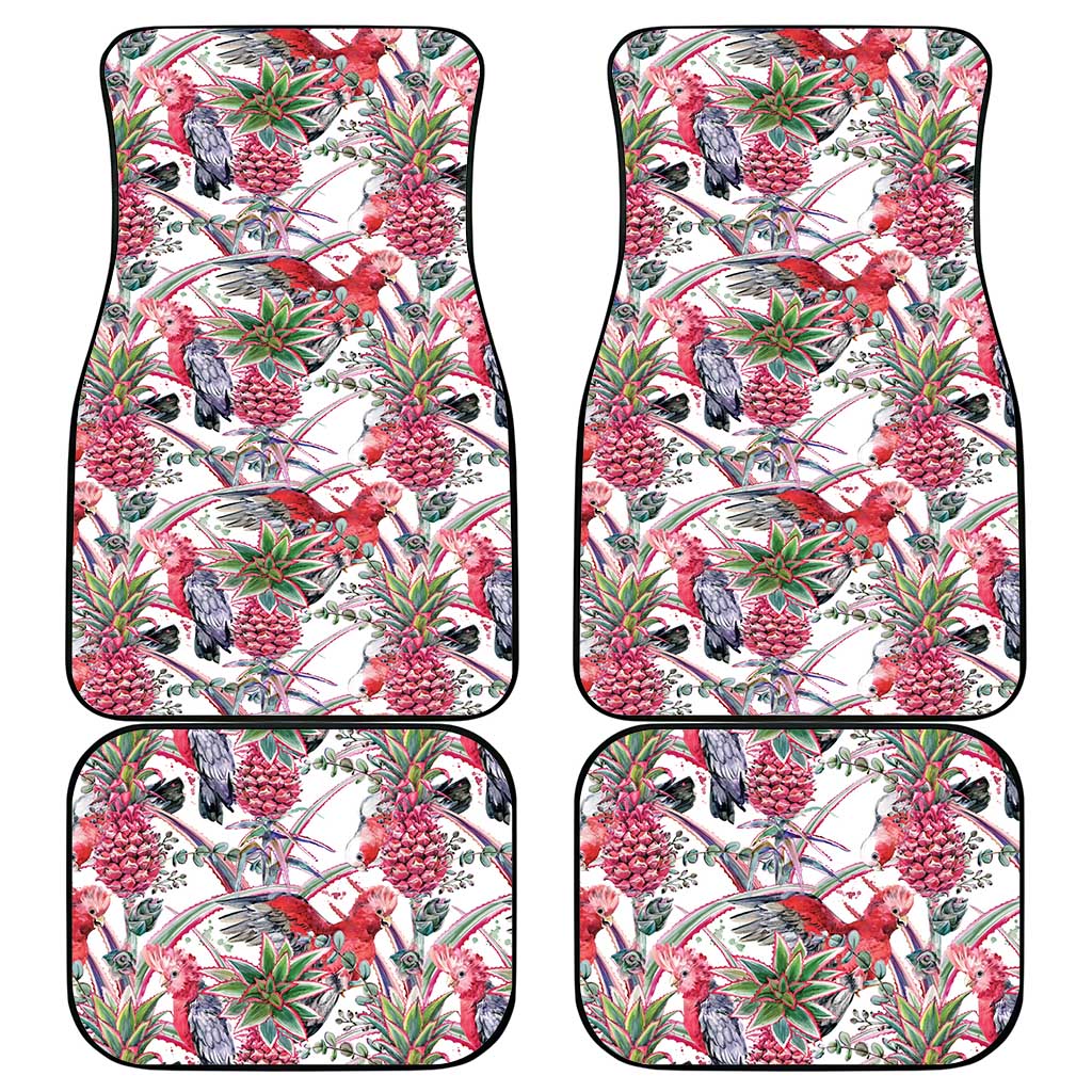Australia Pink Galah Car Mats Rose-breasted Cockatoo Pineapple Seamless Vibes - Aussie Hoodie