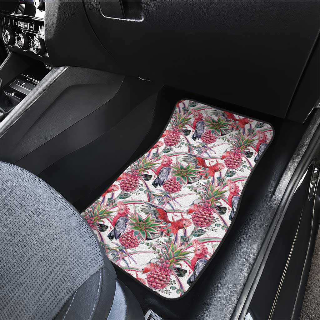 Australia Pink Galah Car Mats Rose-breasted Cockatoo Pineapple Seamless Vibes - Aussie Hoodie