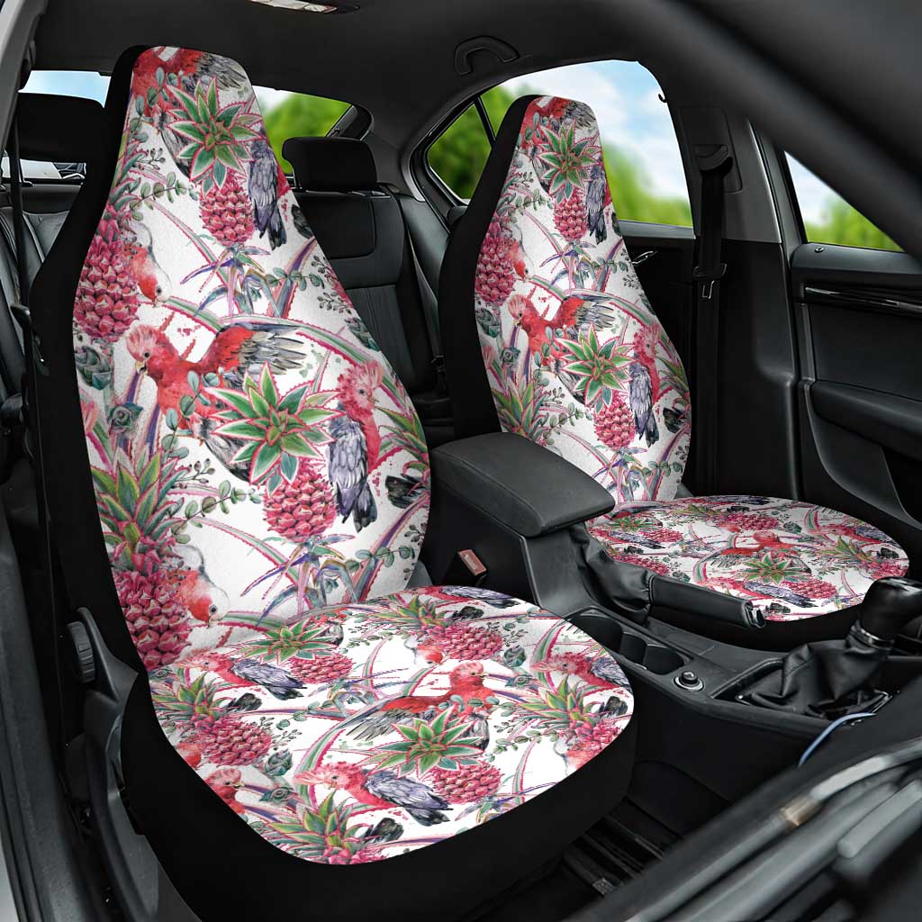 Australia Pink Galah Car Seat Cover Rose-breasted Cockatoo Pineapple Seamless Vibes - Aussie Hoodie