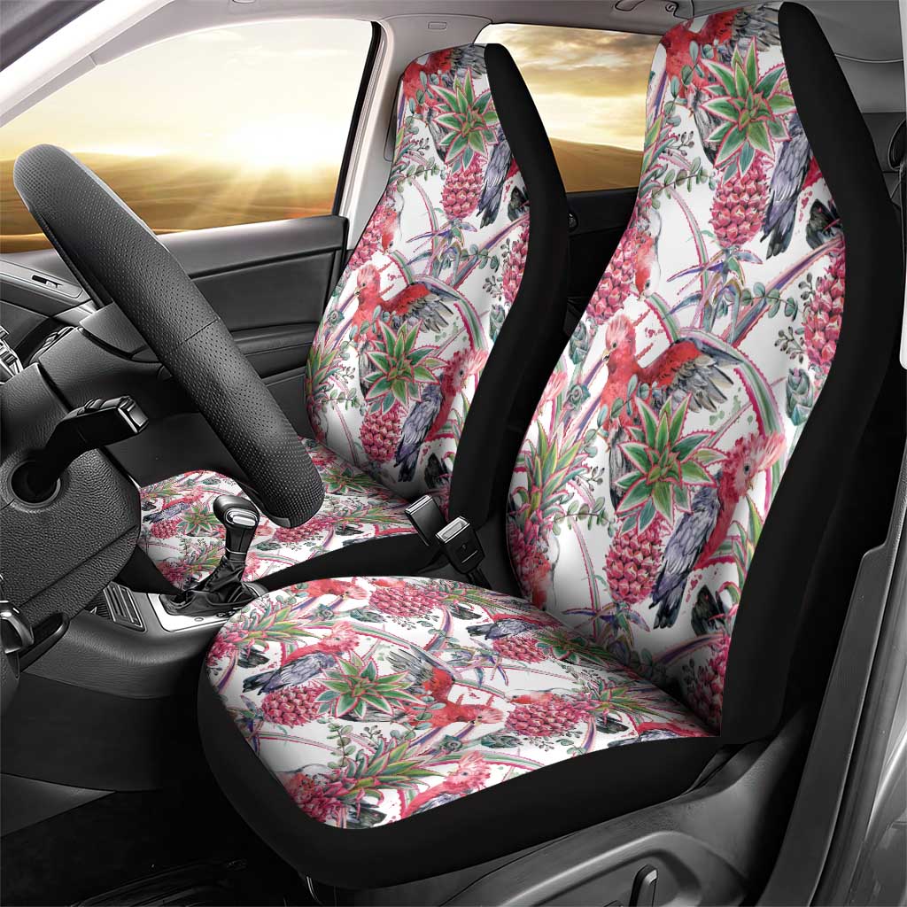 Australia Pink Galah Car Seat Cover Rose-breasted Cockatoo Pineapple Seamless Vibes - Aussie Hoodie