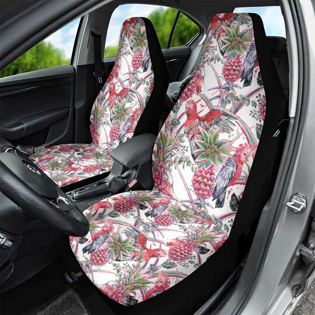 Australia Pink Galah Car Seat Cover Rose-breasted Cockatoo Pineapple Seamless Vibes - Aussie Hoodie