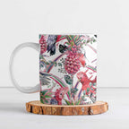 Australia Pink Galah Ceramic Mug Rose-breasted Cockatoo Pineapple Seamless Vibes - Aussie Hoodie