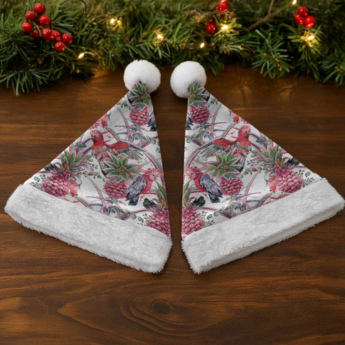 Australia Pink Galah Christmas Santa Hat Rose-breasted Cockatoo Pineapple Seamless Vibes - Aussie Hoodie