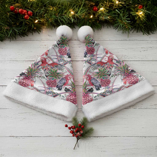Australia Pink Galah Christmas Santa Hat Rose-breasted Cockatoo Pineapple Seamless Vibes - Aussie Hoodie