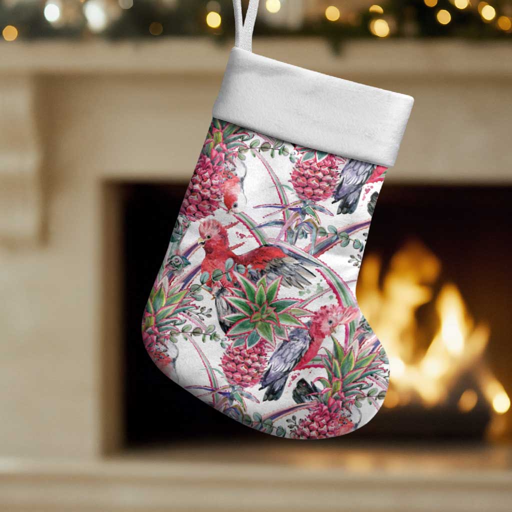 Australia Pink Galah Christmas Stocking Rose-breasted Cockatoo Pineapple Seamless Vibes - Aussie Hoodie