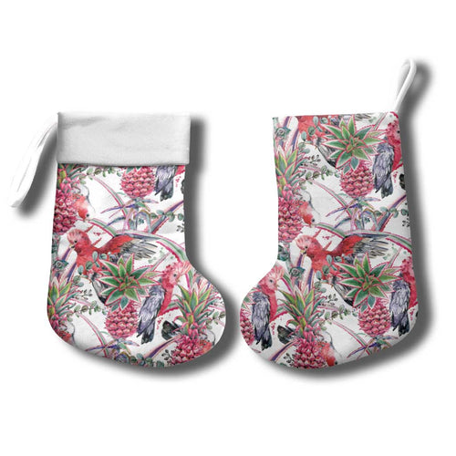 Australia Pink Galah Christmas Stocking Rose-breasted Cockatoo Pineapple Seamless Vibes - Aussie Hoodie