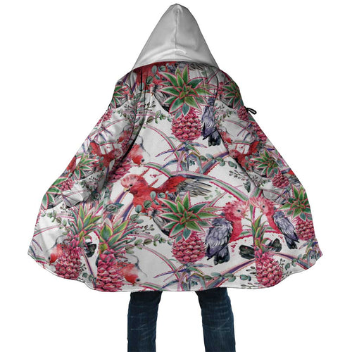 Australia Pink Galah Cloak Rose-breasted Cockatoo Pineapple Seamless Vibes - Aussie Hoodie