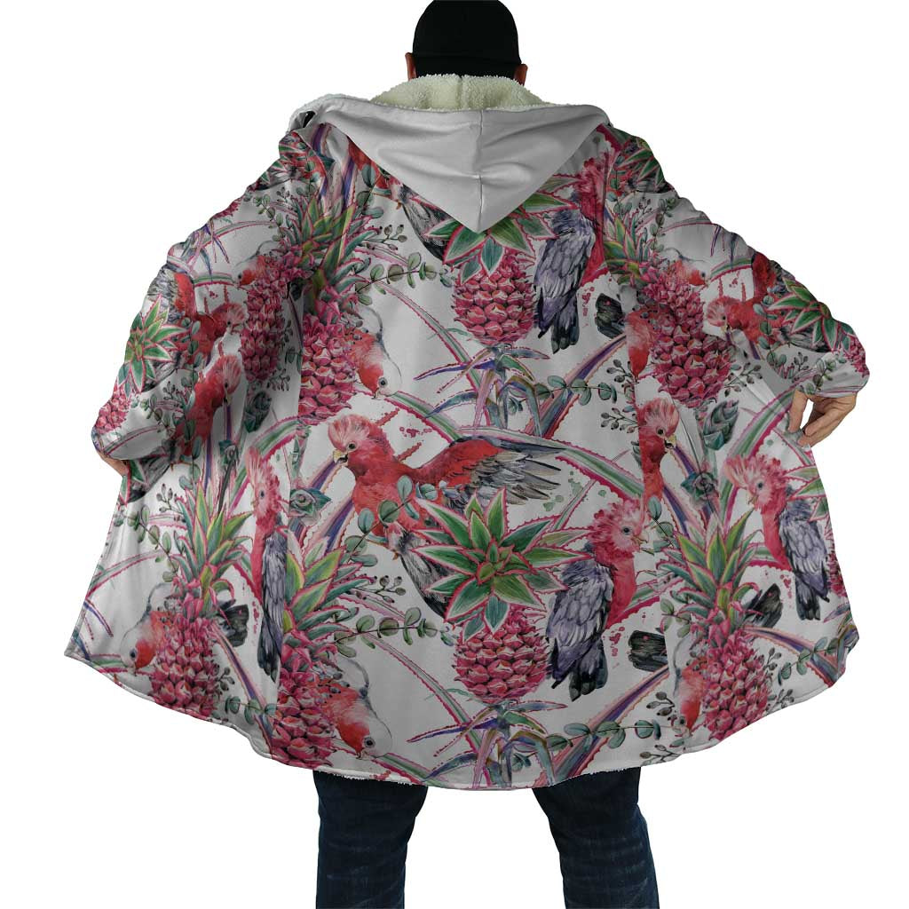 Australia Pink Galah Cloak Rose-breasted Cockatoo Pineapple Seamless Vibes - Aussie Hoodie