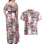 Australia Pink Galah Couples Matching Off Shoulder Maxi Dress and Hawaiian Shirt Rose-breasted Cockatoo Pineapple Seamless Vibes - Aussie Hoodie