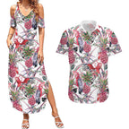 Australia Pink Galah Couples Matching Summer Maxi Dress and Hawaiian Shirt Rose-breasted Cockatoo Pineapple Seamless Vibes - Aussie Hoodie