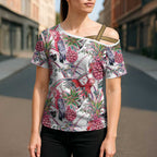 Australia Pink Galah Cross Shoulder Shirt Rose-breasted Cockatoo Pineapple Seamless Vibes - Aussie Hoodie