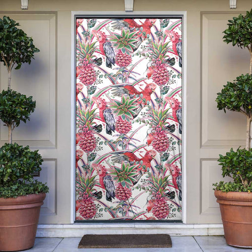Australia Pink Galah Door Cover Rose-breasted Cockatoo Pineapple Seamless Vibes - Aussie Hoodie