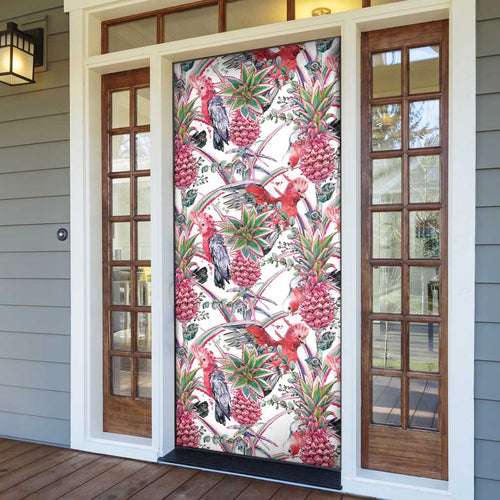 Australia Pink Galah Door Cover Rose-breasted Cockatoo Pineapple Seamless Vibes - Aussie Hoodie