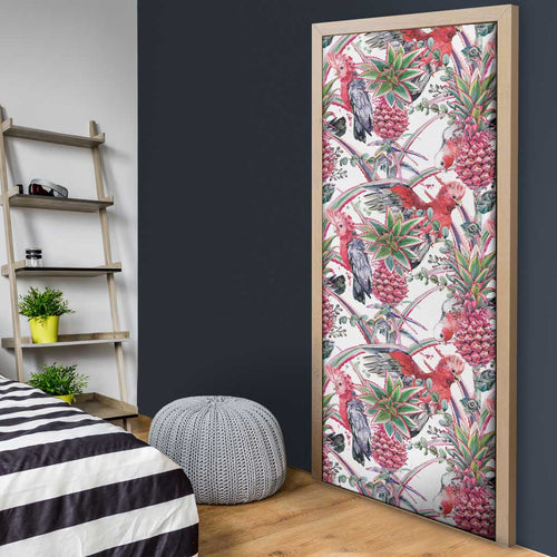 Australia Pink Galah Door Cover Rose-breasted Cockatoo Pineapple Seamless Vibes - Aussie Hoodie